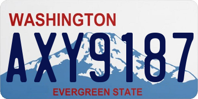 WA license plate AXY9187