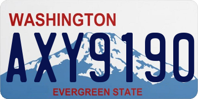 WA license plate AXY9190