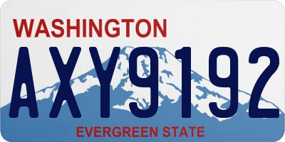 WA license plate AXY9192