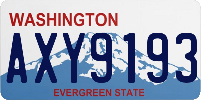 WA license plate AXY9193