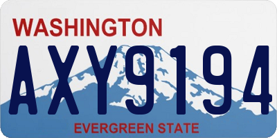 WA license plate AXY9194