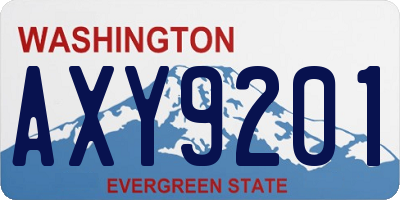 WA license plate AXY9201