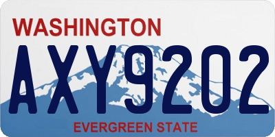 WA license plate AXY9202