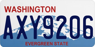 WA license plate AXY9206