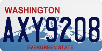 WA license plate AXY9208