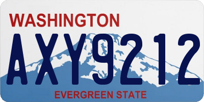 WA license plate AXY9212