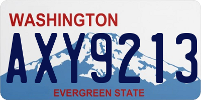 WA license plate AXY9213