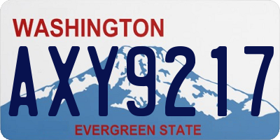 WA license plate AXY9217