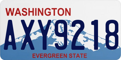 WA license plate AXY9218