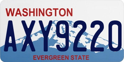 WA license plate AXY9220