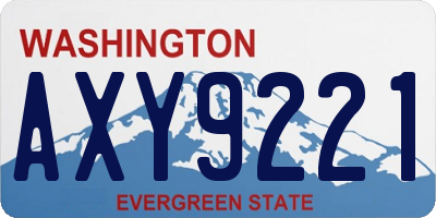 WA license plate AXY9221