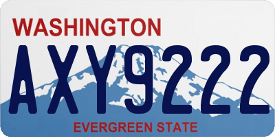 WA license plate AXY9222