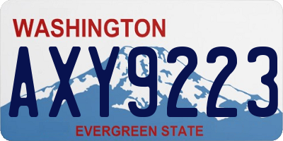 WA license plate AXY9223