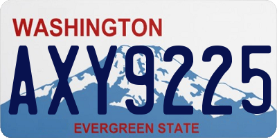 WA license plate AXY9225