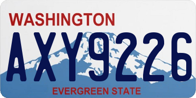WA license plate AXY9226