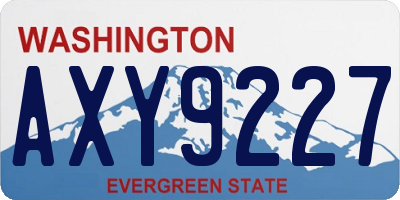 WA license plate AXY9227
