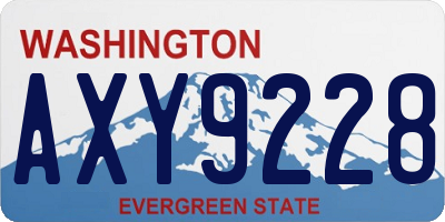WA license plate AXY9228