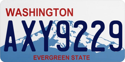 WA license plate AXY9229