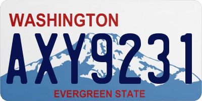 WA license plate AXY9231