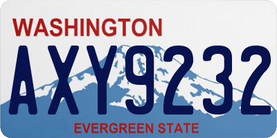 WA license plate AXY9232