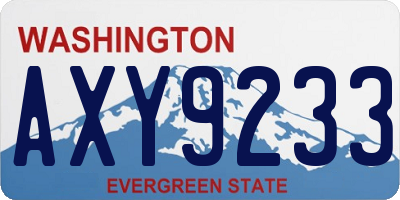 WA license plate AXY9233