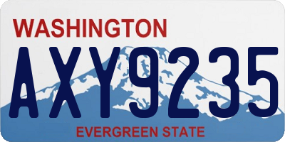 WA license plate AXY9235