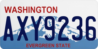 WA license plate AXY9236