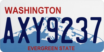 WA license plate AXY9237