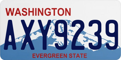 WA license plate AXY9239