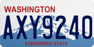 WA license plate AXY9240