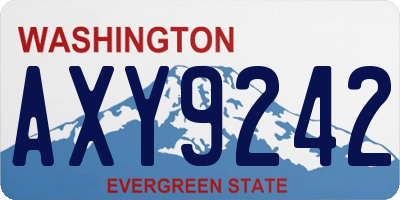 WA license plate AXY9242