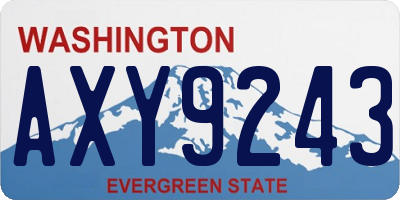 WA license plate AXY9243