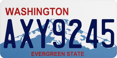 WA license plate AXY9245