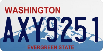 WA license plate AXY9251