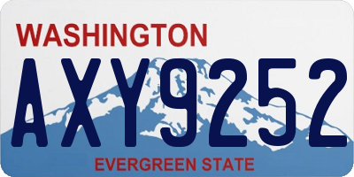 WA license plate AXY9252