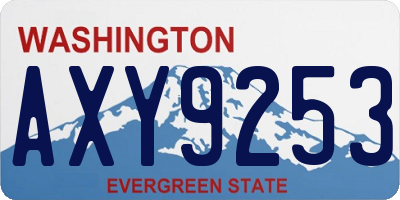WA license plate AXY9253