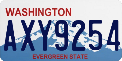 WA license plate AXY9254