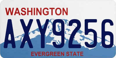 WA license plate AXY9256