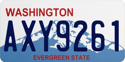 WA license plate AXY9261