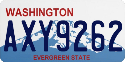 WA license plate AXY9262