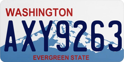 WA license plate AXY9263