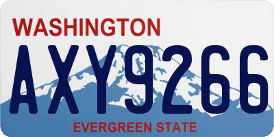 WA license plate AXY9266