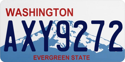 WA license plate AXY9272