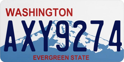 WA license plate AXY9274
