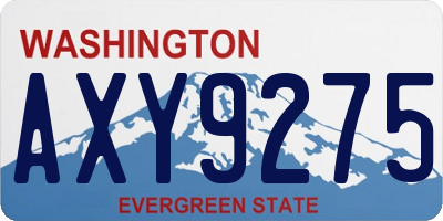 WA license plate AXY9275