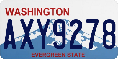 WA license plate AXY9278