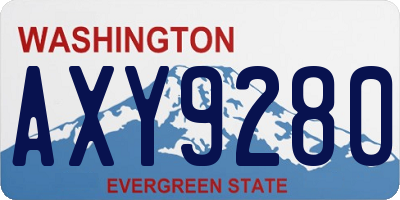 WA license plate AXY9280