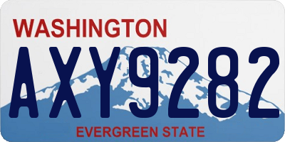 WA license plate AXY9282