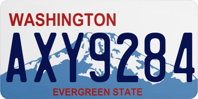 WA license plate AXY9284