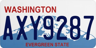 WA license plate AXY9287